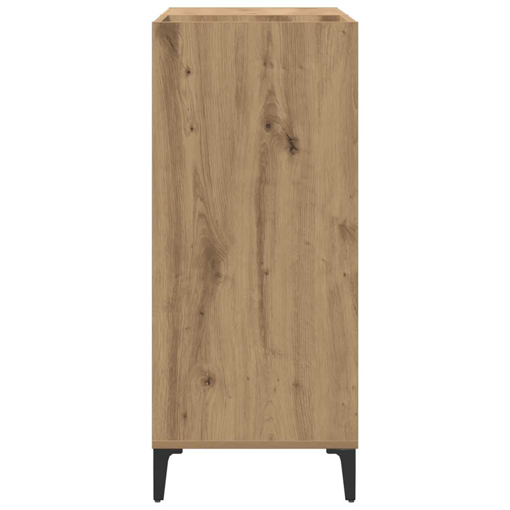 kézműves tölgy színű szerelt fa hanglemezszekrény 84,5x38x89 cm