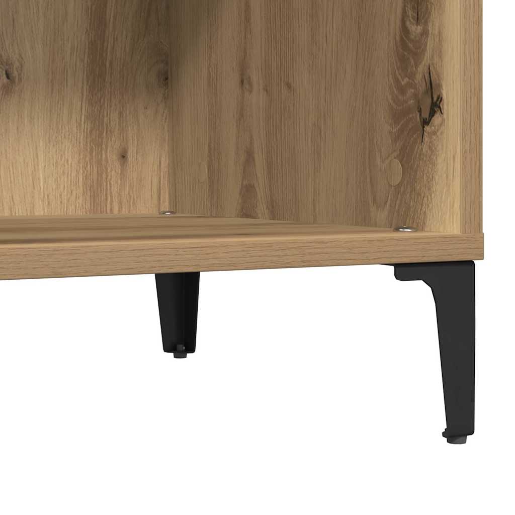 kézműves tölgy színű szerelt fa hanglemezszekrény 84,5x38x89 cm