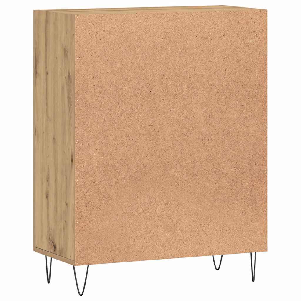 kézműves tölgy színű szerelt fa tálalószekrény 69,5x34x90 cm