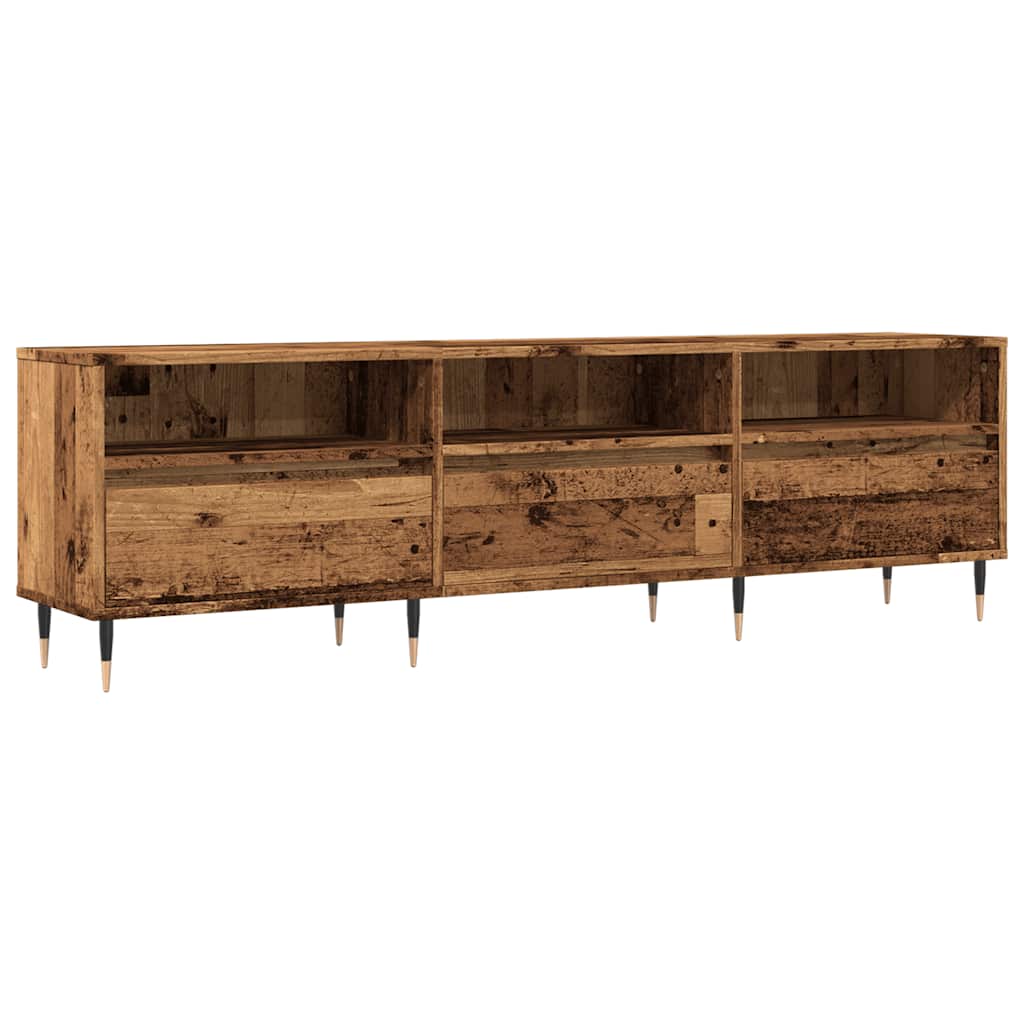 antik fa színű szerelt fa TV-szekrény 150 x 30 x 44,5 cm