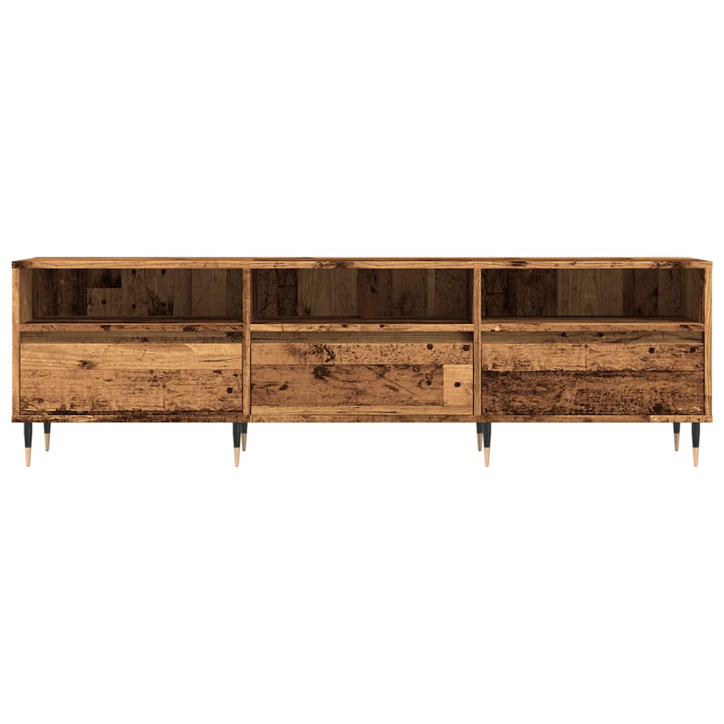 antik fa színű szerelt fa TV-szekrény 150 x 30 x 44,5 cm