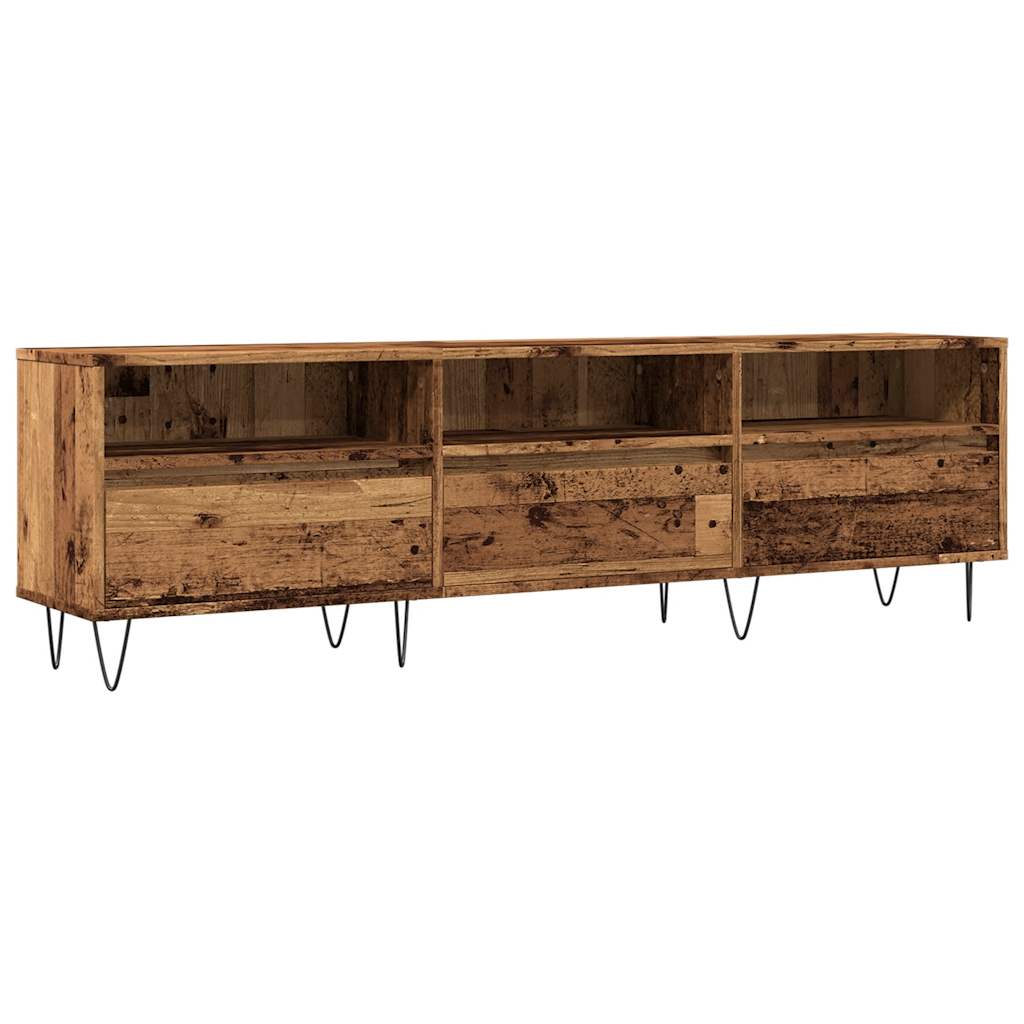 antik fa színű szerelt fa TV-szekrény 150 x 30 x 44,5 cm