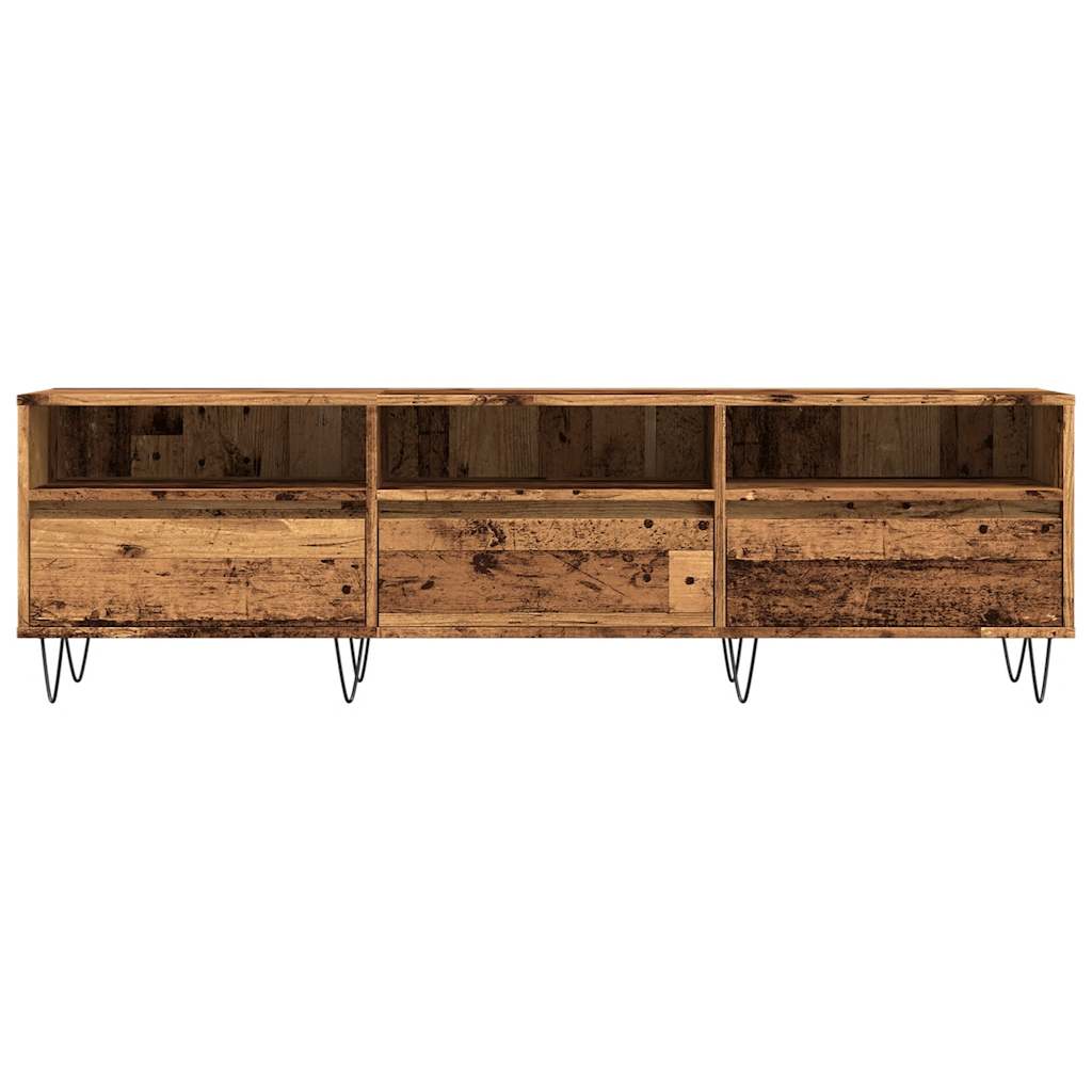antik fa színű szerelt fa TV-szekrény 150 x 30 x 44,5 cm