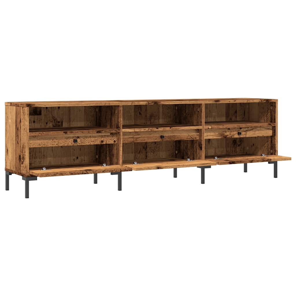 antik fa színű szerelt fa TV-szekrény 150 x 30 x 44,5 cm