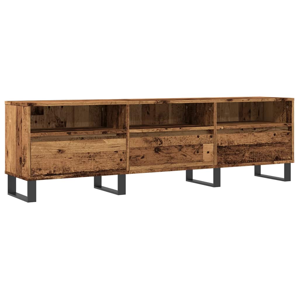 antik fa színű szerelt fa TV-szekrény 150 x 30 x 44,5 cm
