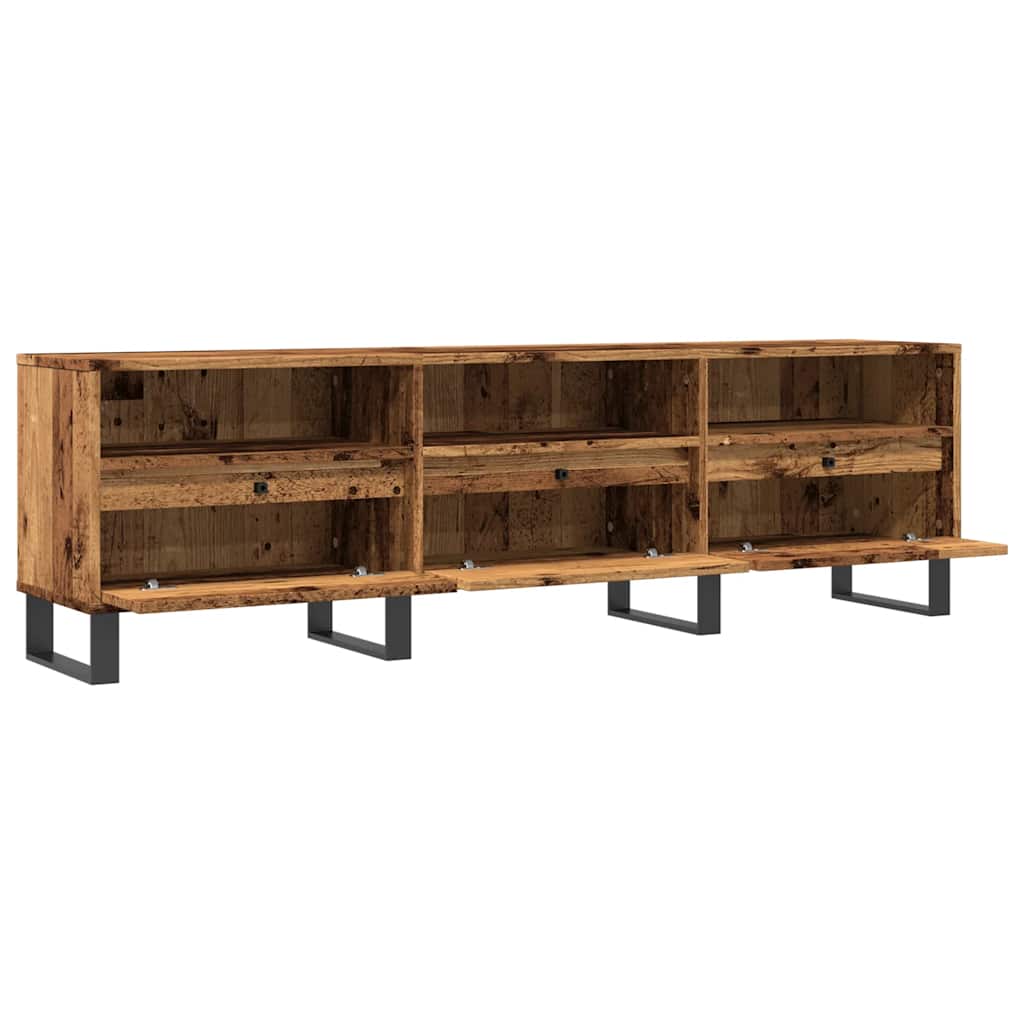 antik fa színű szerelt fa TV-szekrény 150 x 30 x 44,5 cm