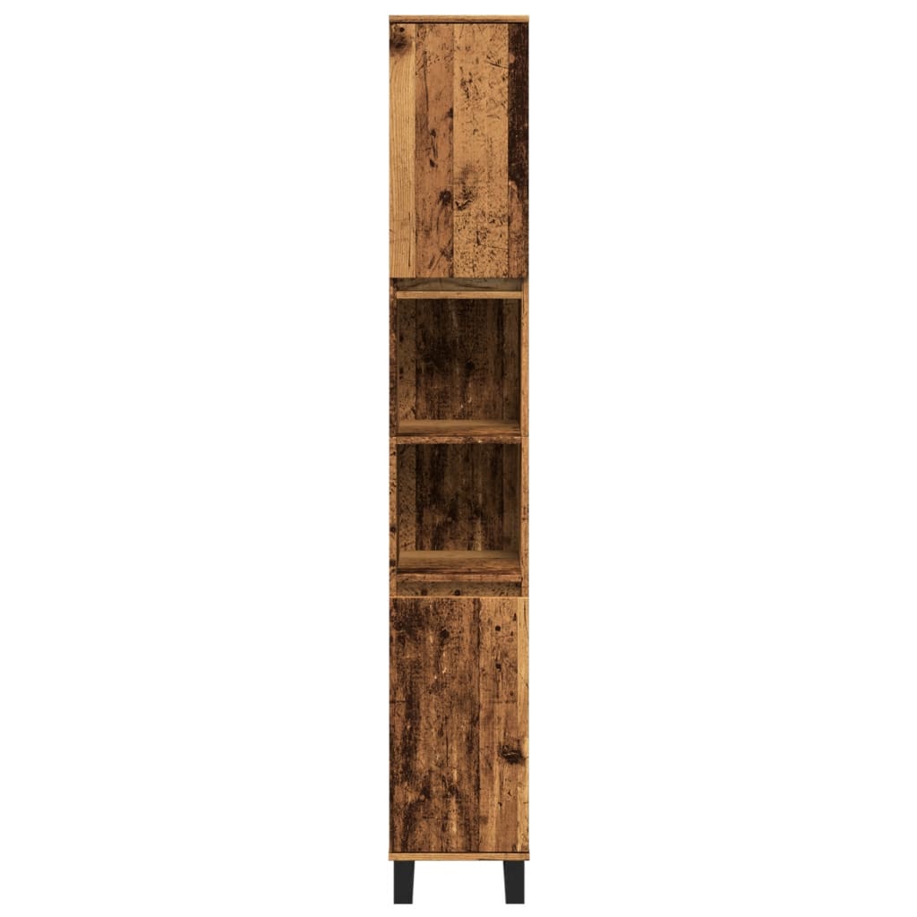 antik fa színű szerelt fa fürdőszobaszekrény 30 x 30 x 190 cm