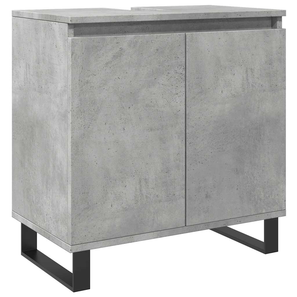 betonszürke szerelt fa fürdőszobaszekrény 58x33x60 cm