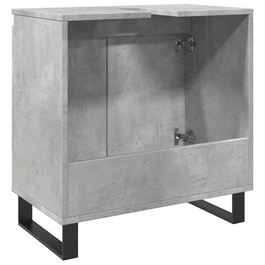 betonszürke szerelt fa fürdőszobaszekrény 58x33x60 cm