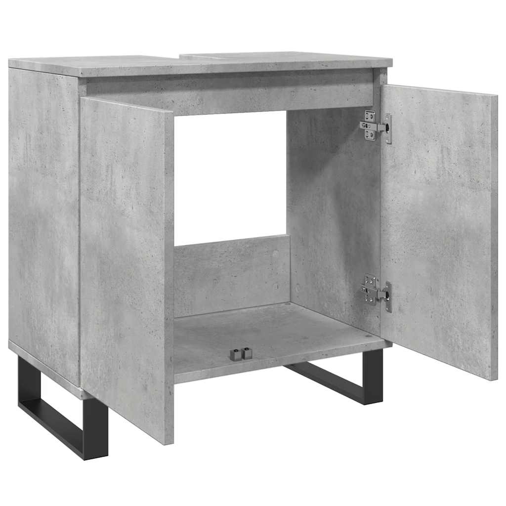 betonszürke szerelt fa fürdőszobaszekrény 58x33x60 cm