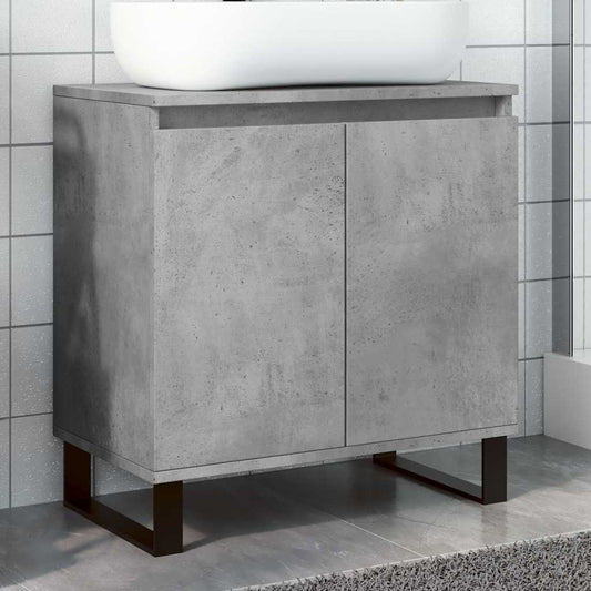 betonszürke szerelt fa fürdőszobaszekrény 58x33x60 cm