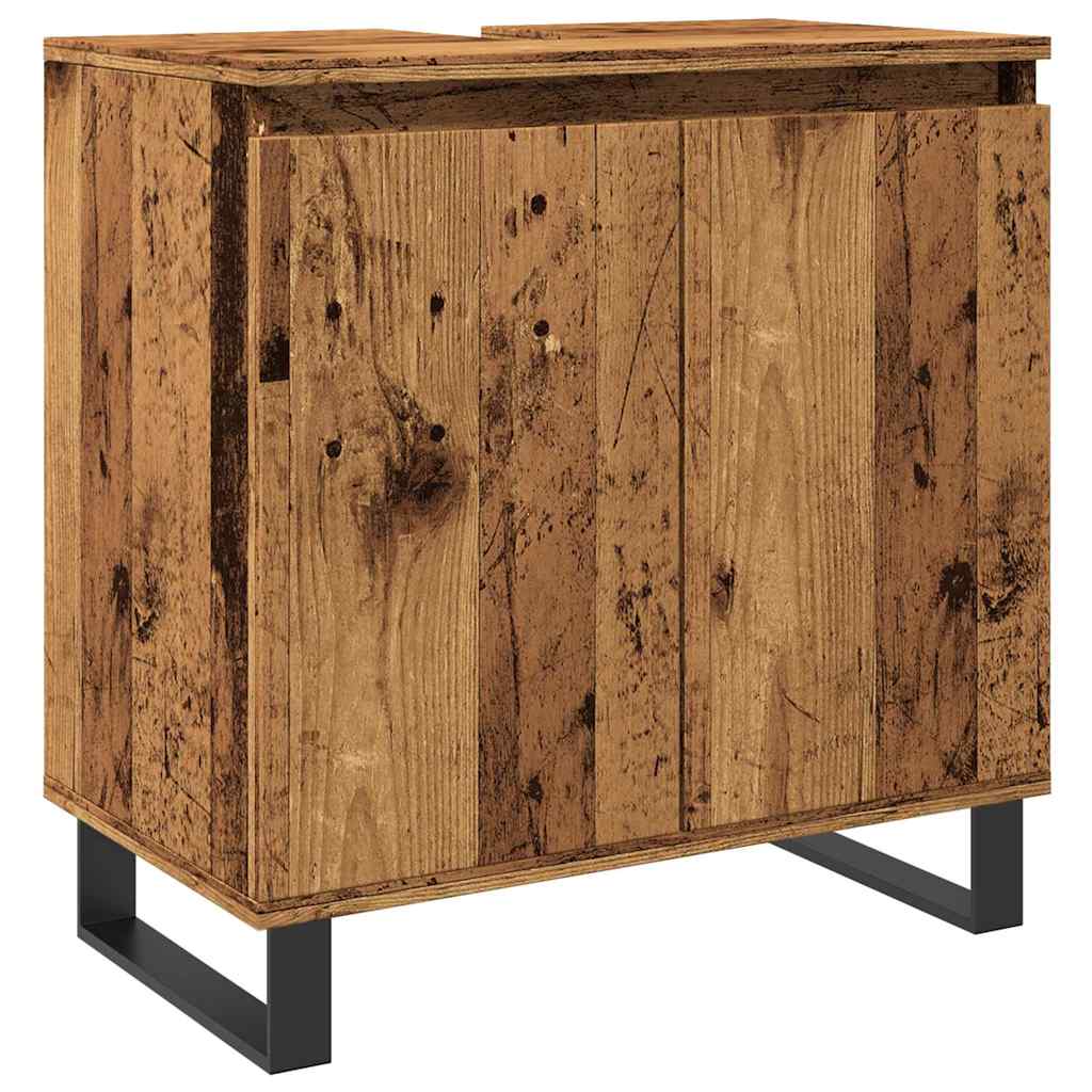 antik fa színű szerelt fa fürdőszobaszekrény 58 x 33 x 60 cm