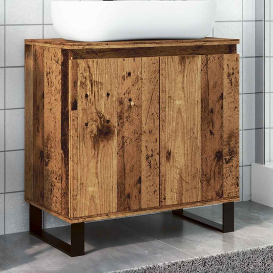 antik fa színű szerelt fa fürdőszobaszekrény 58 x 33 x 60 cm