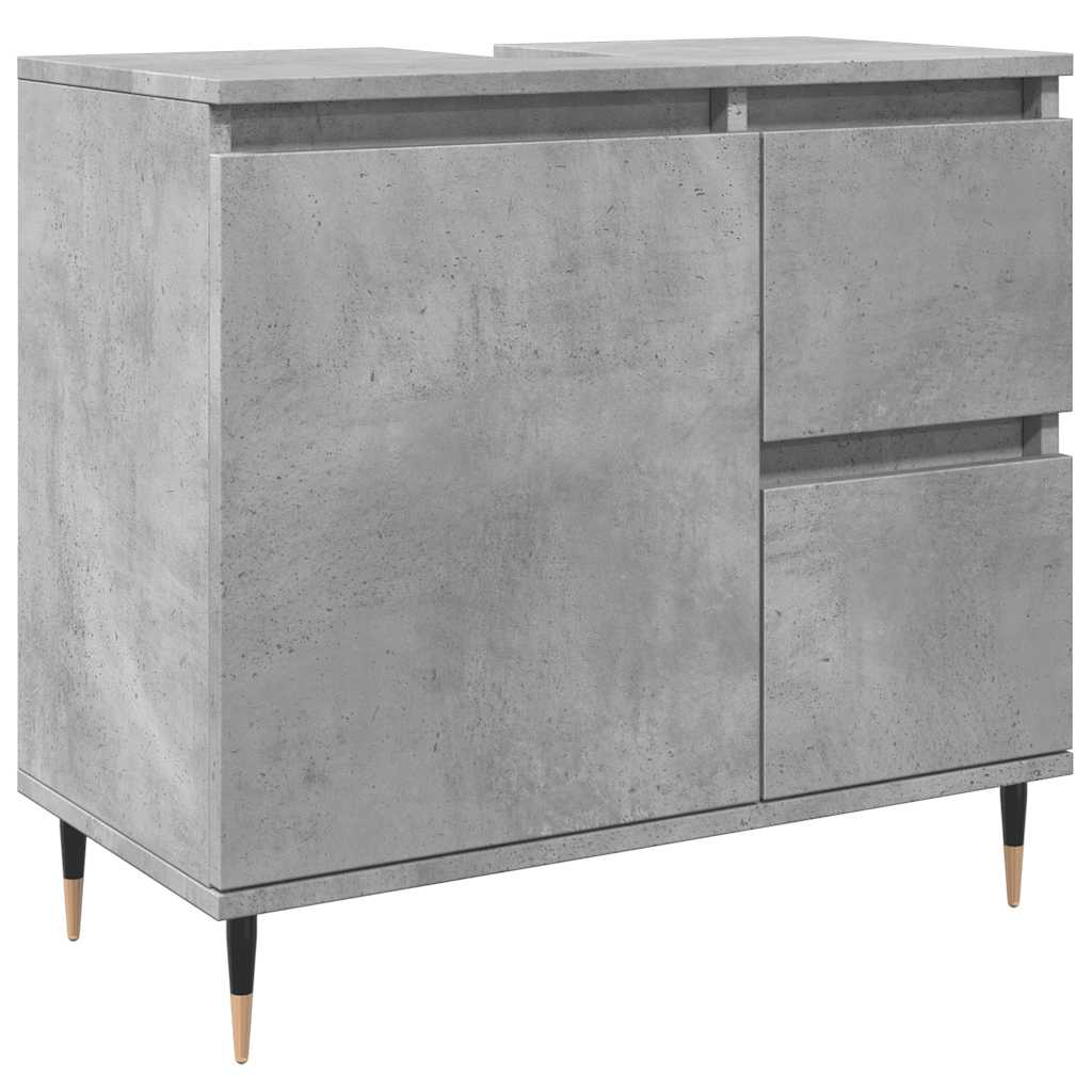 betonszürke szerelt fa fürdőszobaszekrény 65 x 33 x 60 cm