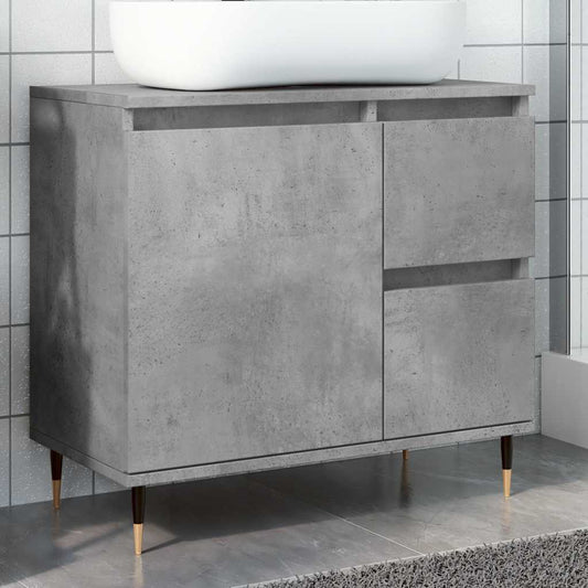betonszürke szerelt fa fürdőszobaszekrény 65 x 33 x 60 cm