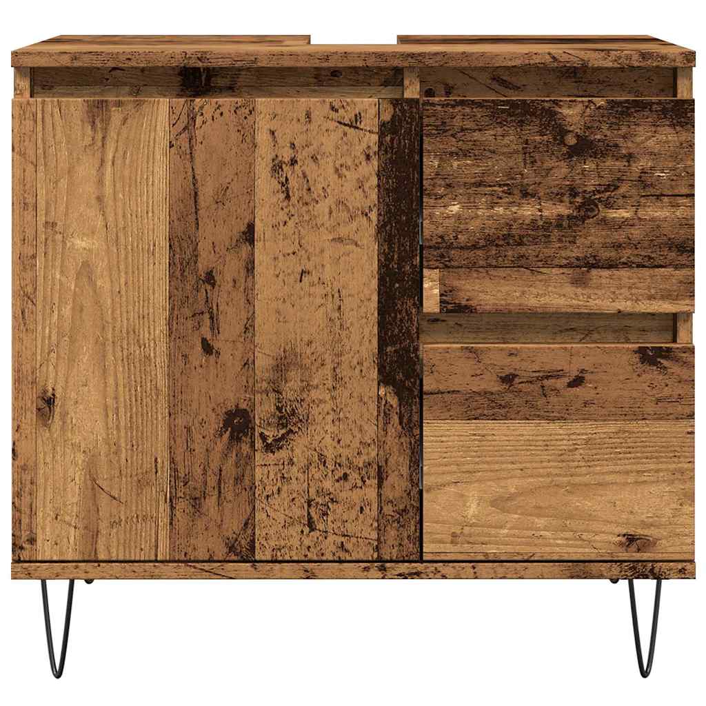 antik fa színű szerelt fa mosdószekrény 65 x 33 x 60 cm