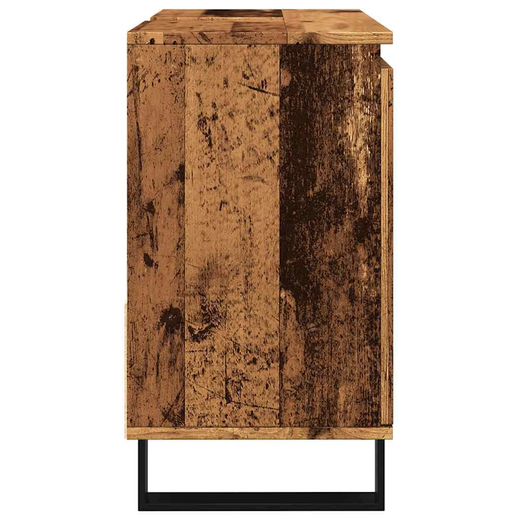 antik fa színű szerelt fa mosdószekrény 65 x 33 x 60 cm