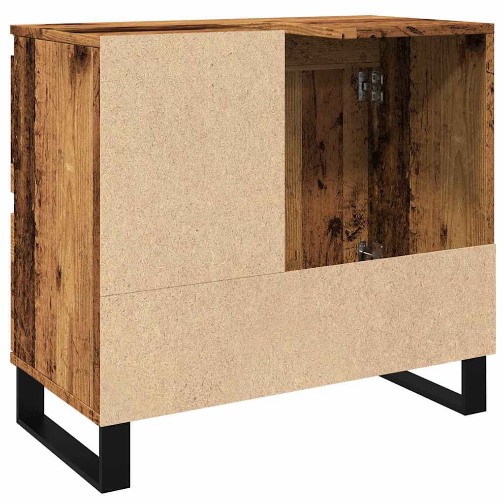 antik fa színű szerelt fa mosdószekrény 65 x 33 x 60 cm