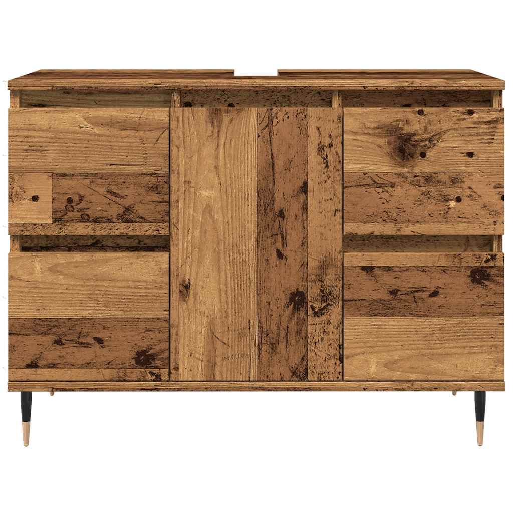 antik fa színű szerelt fa mosdószekrény 80 x 33 x 60 cm