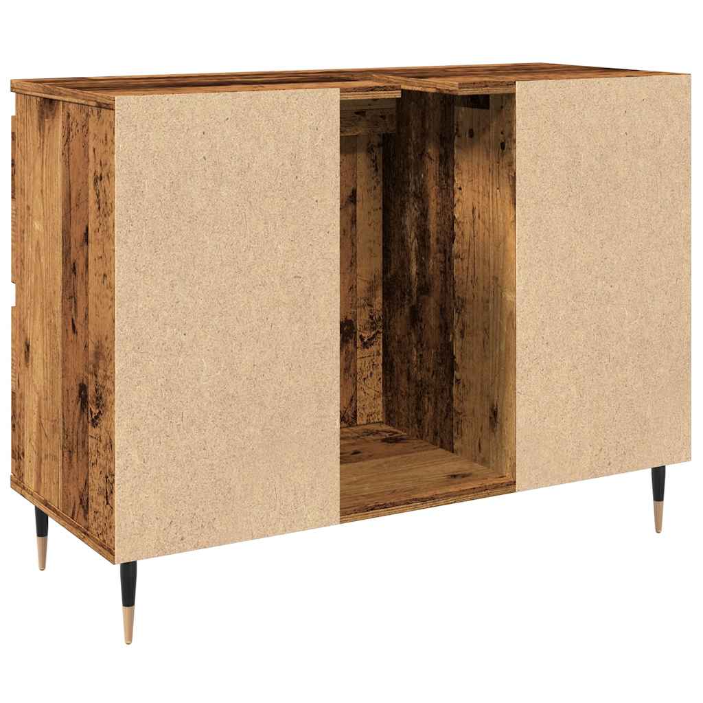 antik fa színű szerelt fa mosdószekrény 80 x 33 x 60 cm