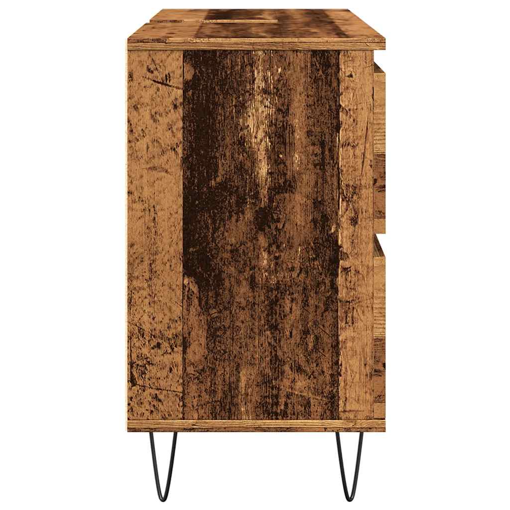 antik fa színű szerelt fa mosdószekrény 80 x 33 x 60 cm