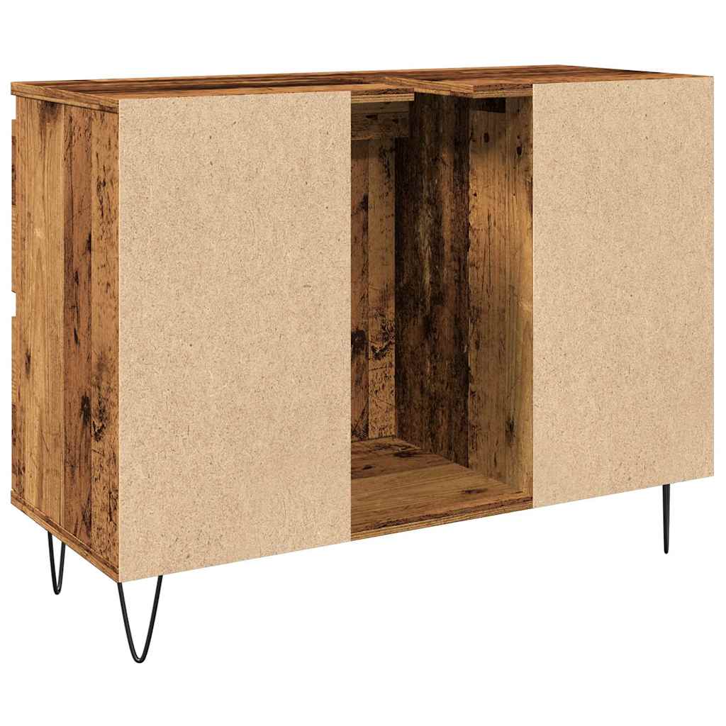 antik fa színű szerelt fa mosdószekrény 80 x 33 x 60 cm