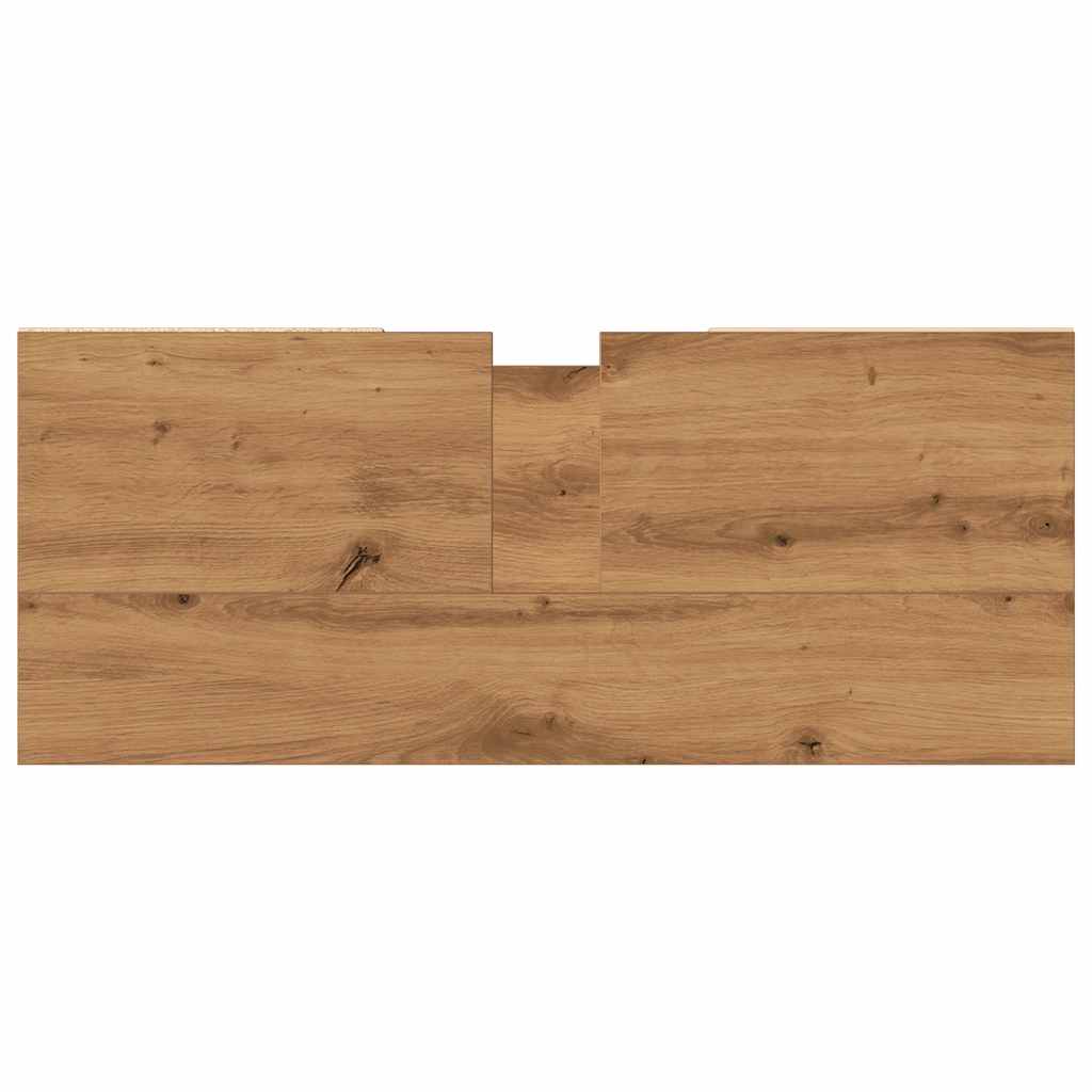 kézműves tölgy színű szerelt fa mosdószekrény 80 x 33 x 60 cm