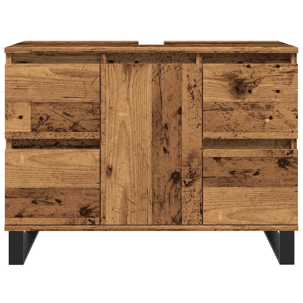 antik fa színű szerelt fa mosdószekrény 80 x 33 x 60 cm