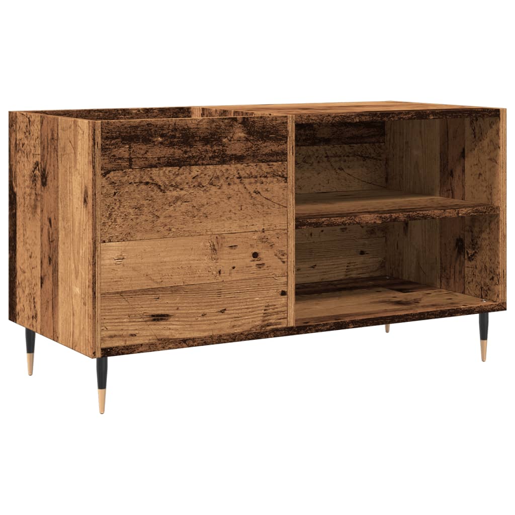 antik fa színű szerelt fa hanglemezszekrény 84,5x38x48 cm