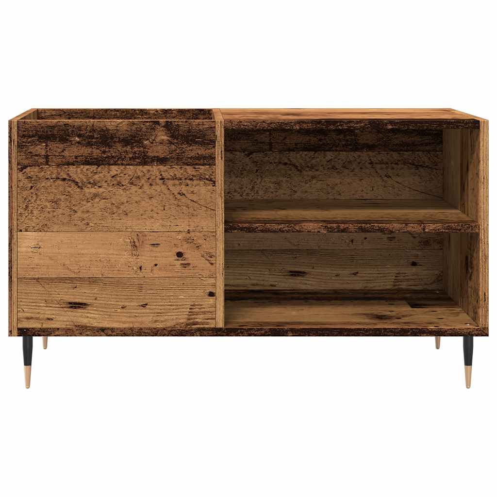 antik fa színű szerelt fa hanglemezszekrény 84,5x38x48 cm
