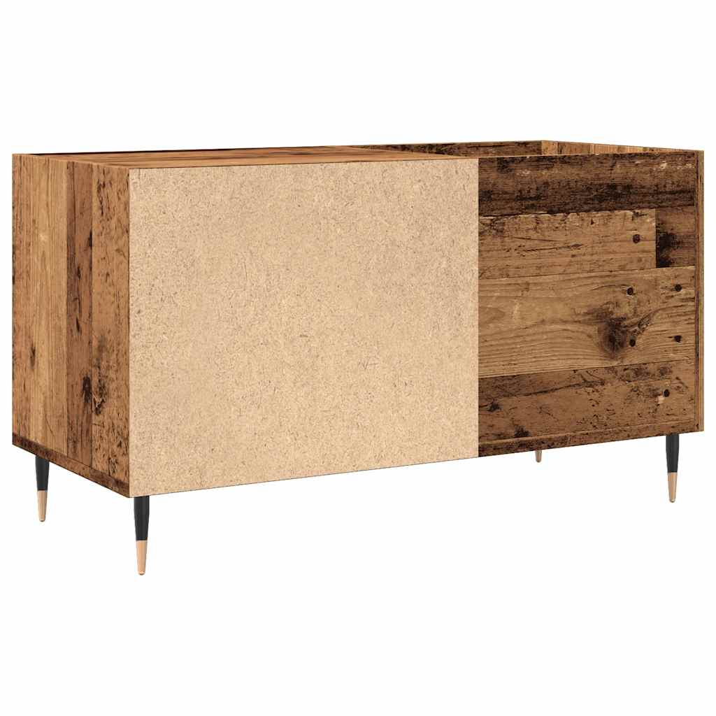 antik fa színű szerelt fa hanglemezszekrény 84,5x38x48 cm
