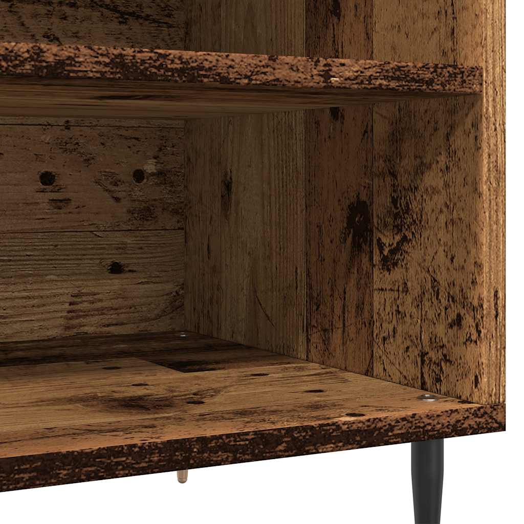 antik fa színű szerelt fa hanglemezszekrény 84,5x38x48 cm