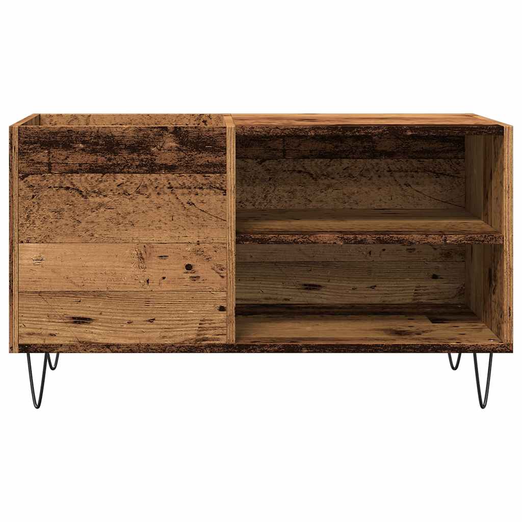 antik fa színű szerelt fa hanglemezszekrény 84,5x38x48 cm