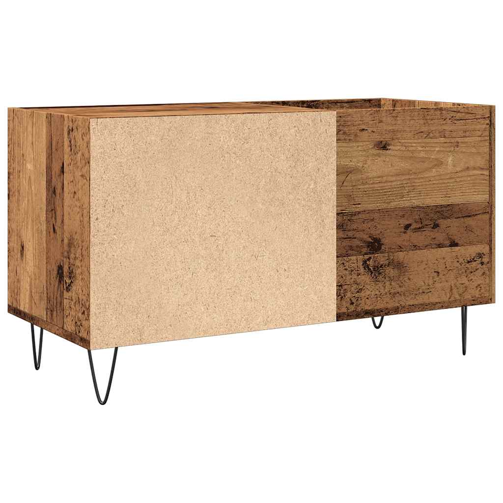 antik fa színű szerelt fa hanglemezszekrény 84,5x38x48 cm