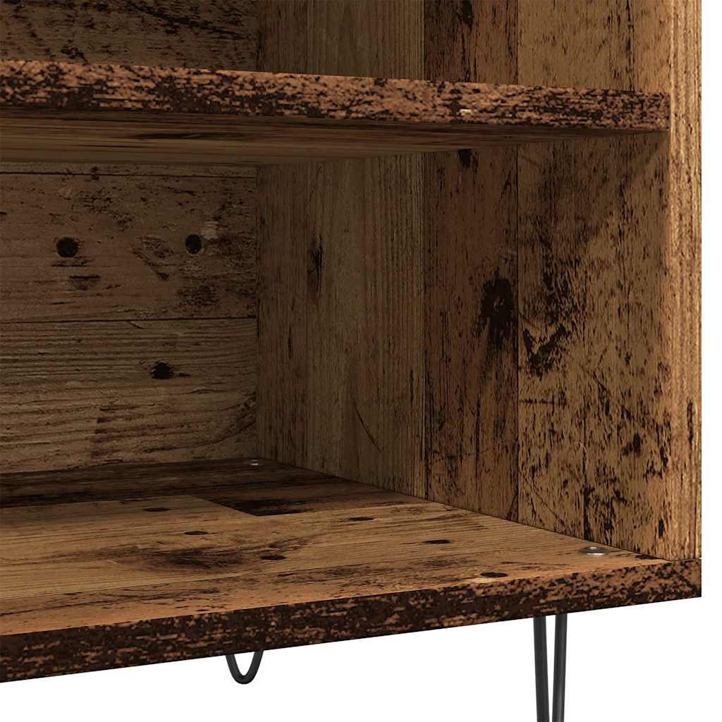 antik fa színű szerelt fa hanglemezszekrény 84,5x38x48 cm