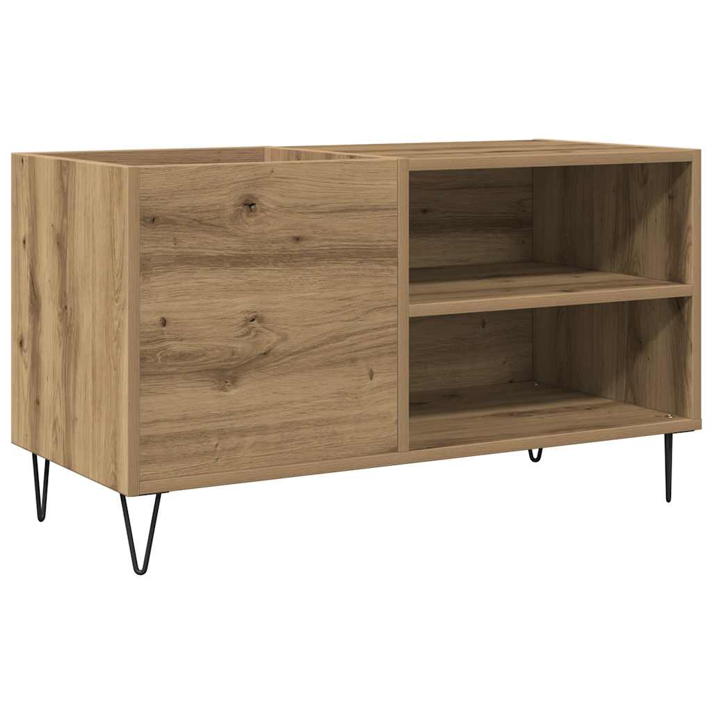 kézműves tölgy színű szerelt fa hanglemezszekrény 84,5x38x48 cm