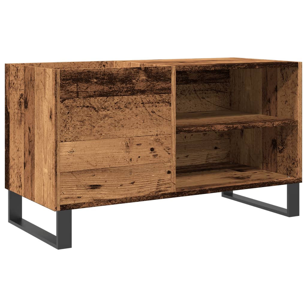 antik fa színű szerelt fa hanglemezszekrény 84,5x38x48 cm