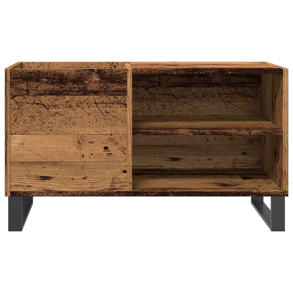 antik fa színű szerelt fa hanglemezszekrény 84,5x38x48 cm