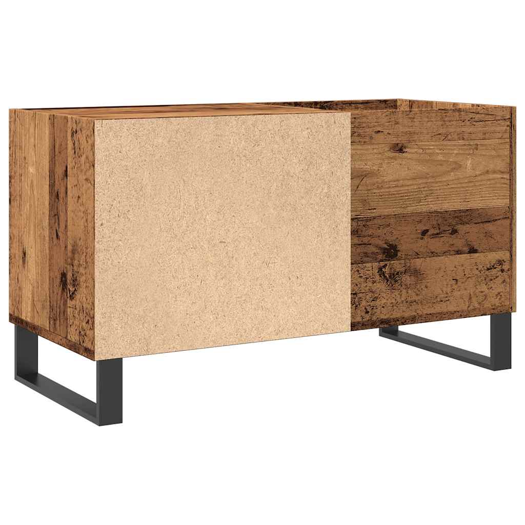 antik fa színű szerelt fa hanglemezszekrény 84,5x38x48 cm
