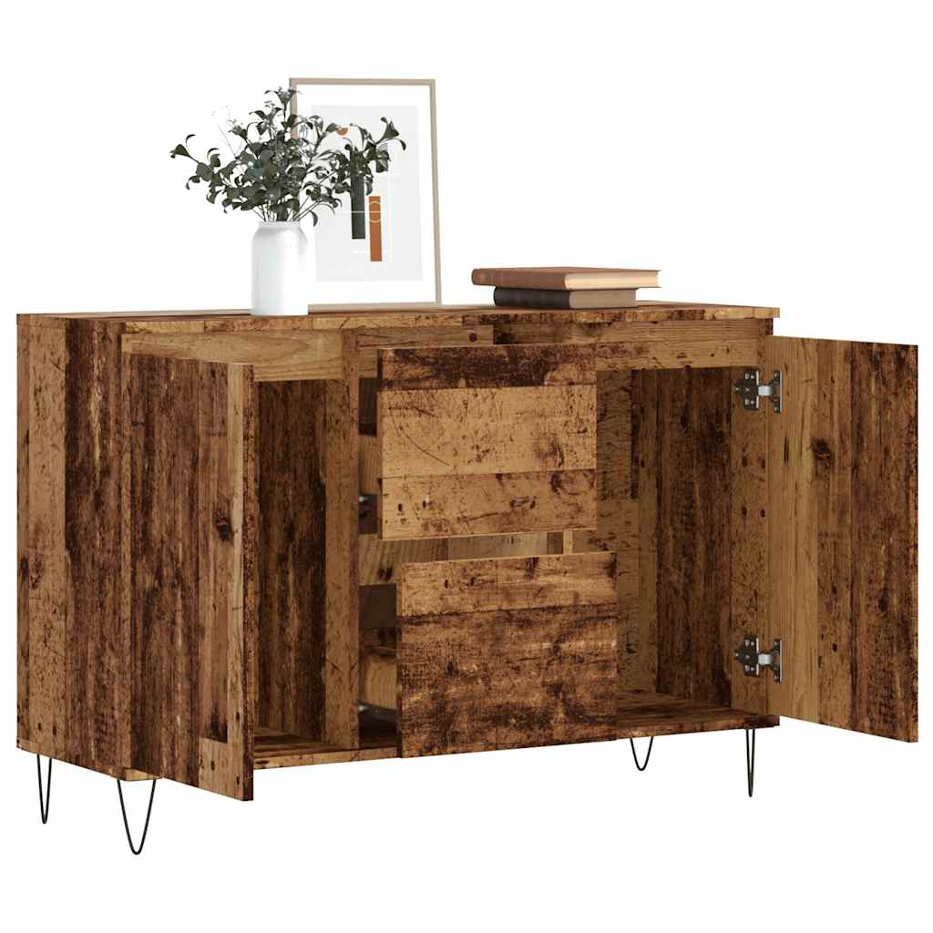 antik fa színű szerelt fa tálalószekrény 101,5 x 35 x 70 cm