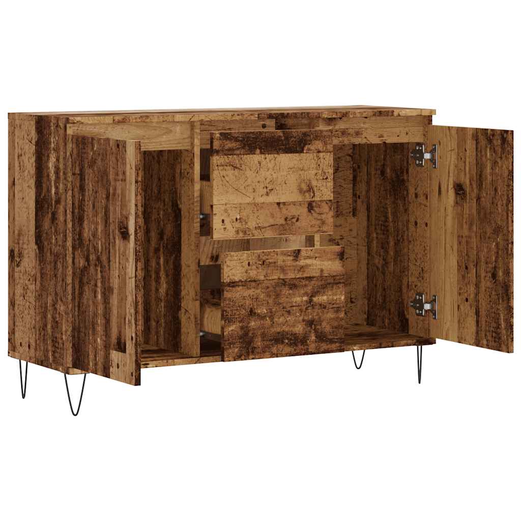 antik fa színű szerelt fa tálalószekrény 101,5 x 35 x 70 cm