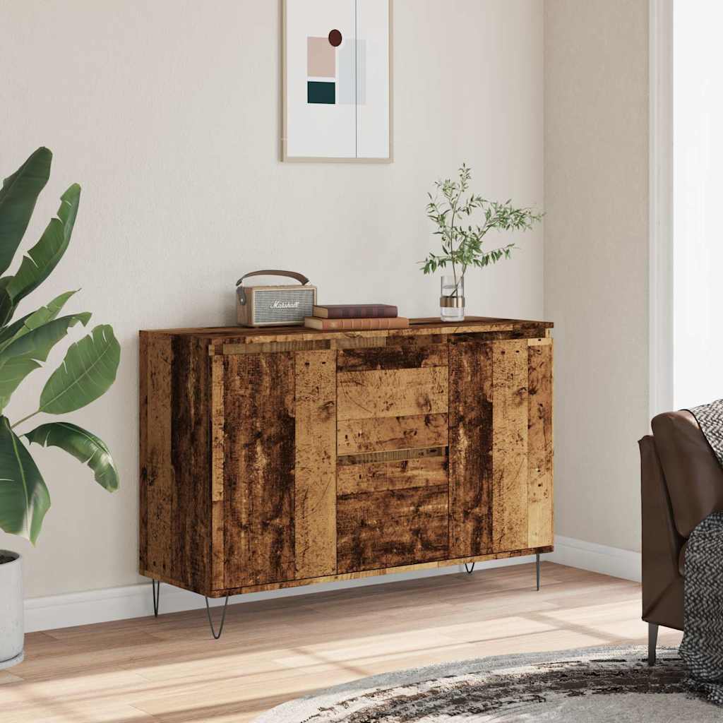 antik fa színű szerelt fa tálalószekrény 101,5 x 35 x 70 cm