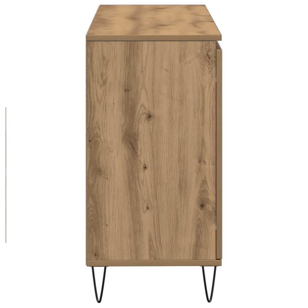 kézműves tölgy színű szerelt fa tálalószekrény 101,5 x 35 x 70 cm