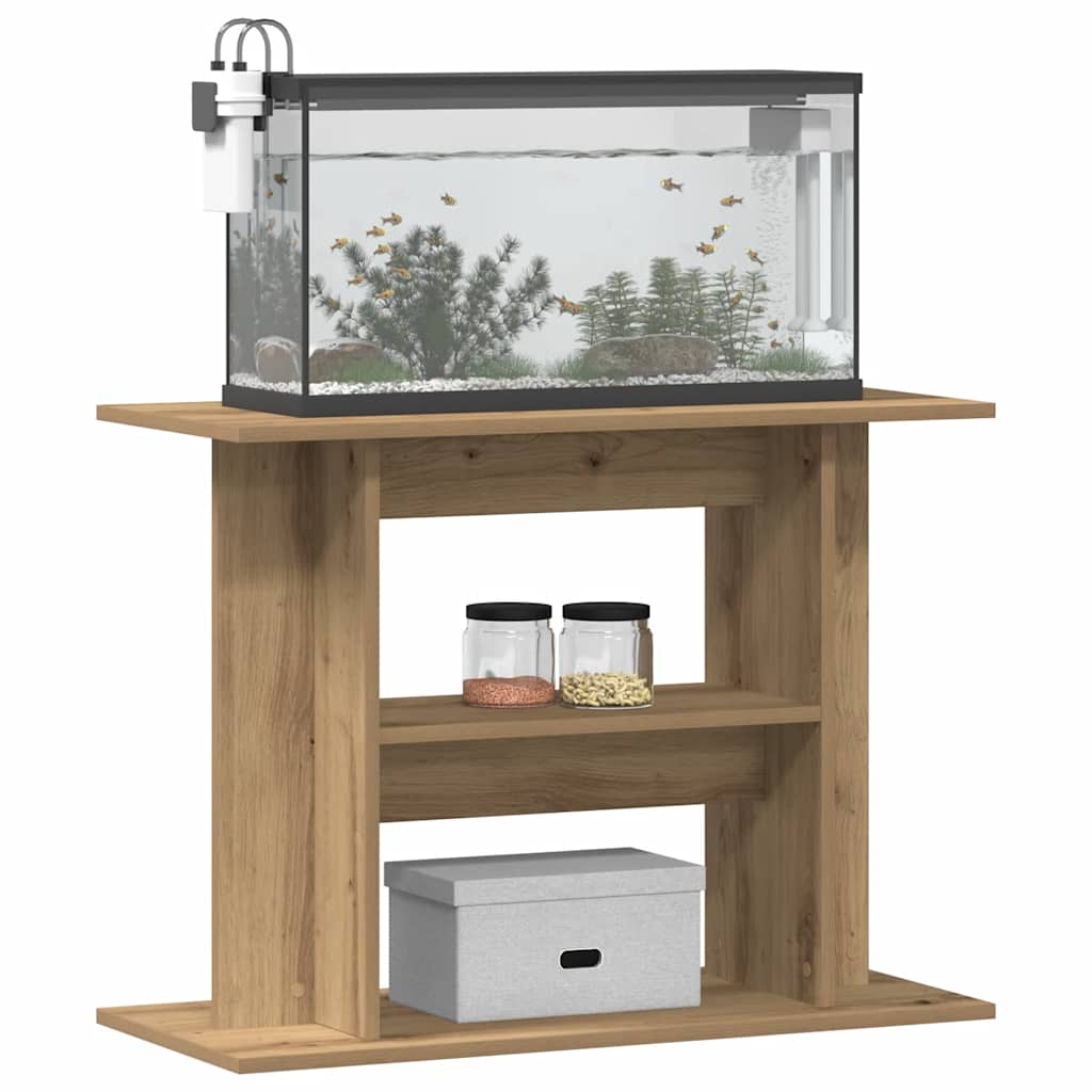 kézműves tölgyfa akváriumállvány 80 x 35 x 60 cm rétegelt fából