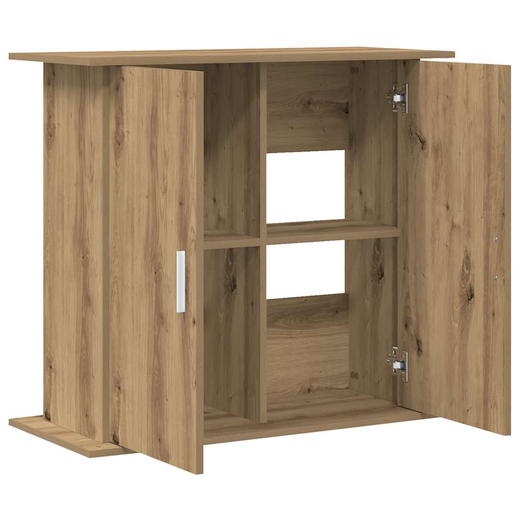 kézműves tölgyfa akváriumállvány 81 x 36 x 73 cm rétegelt fából