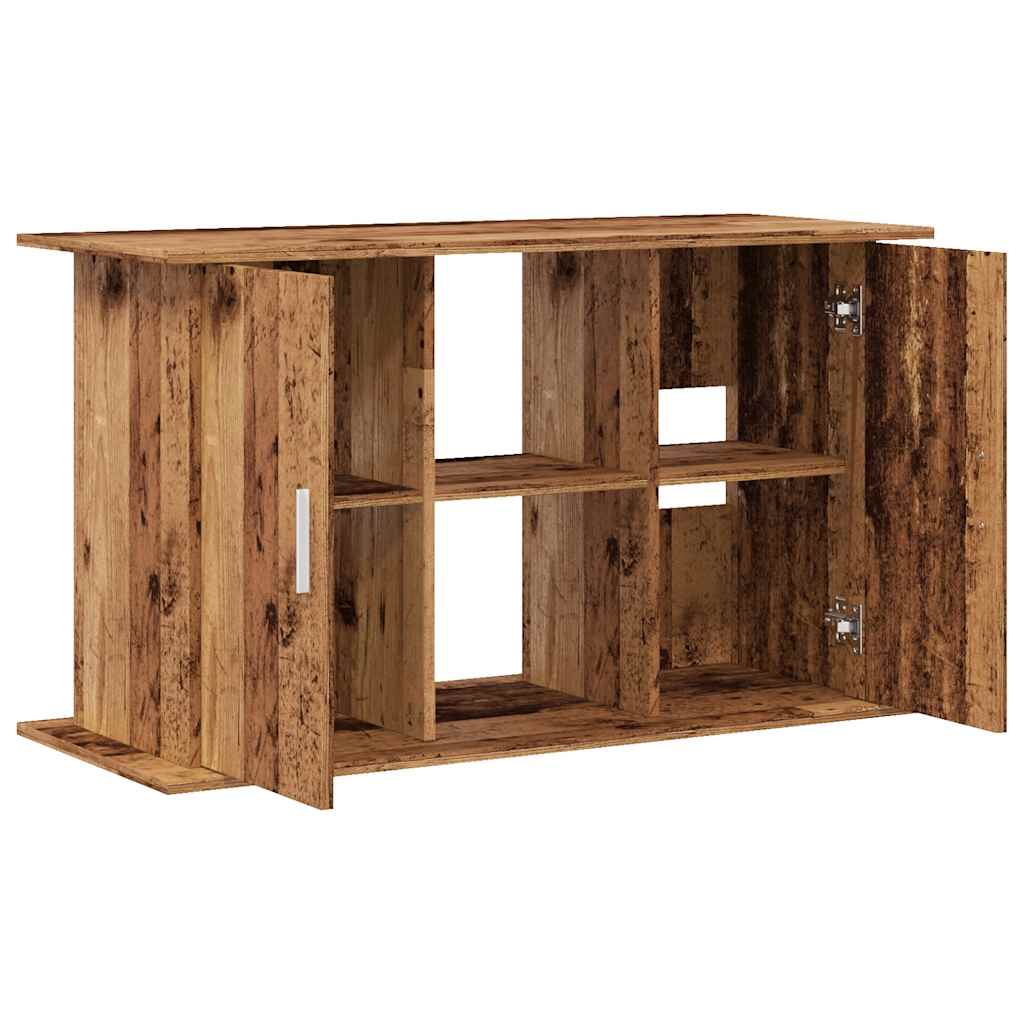 antik fa színű szerelt fa akváriumállvány 101x41x58 cm
