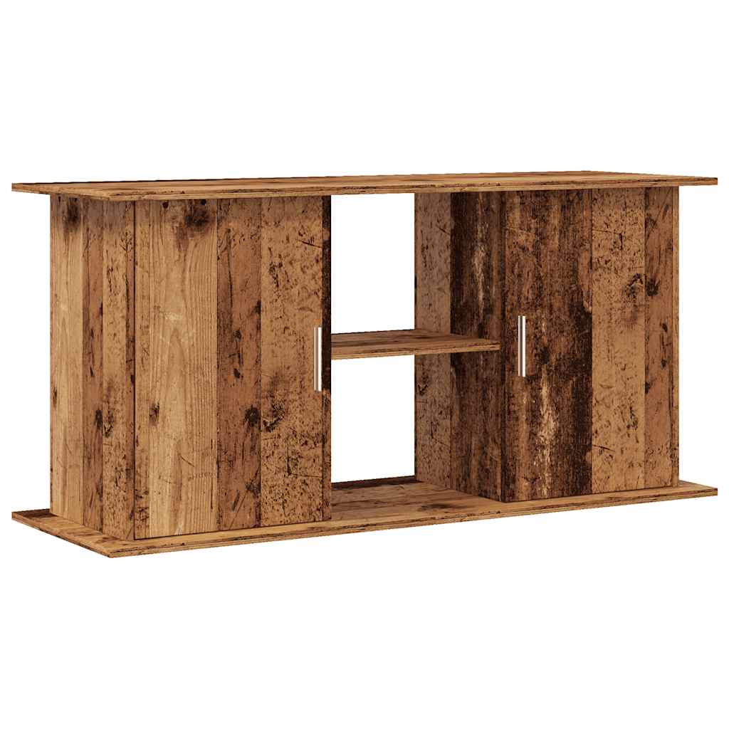 antik fa színű szerelt fa akváriumállvány 121x41x58 cm