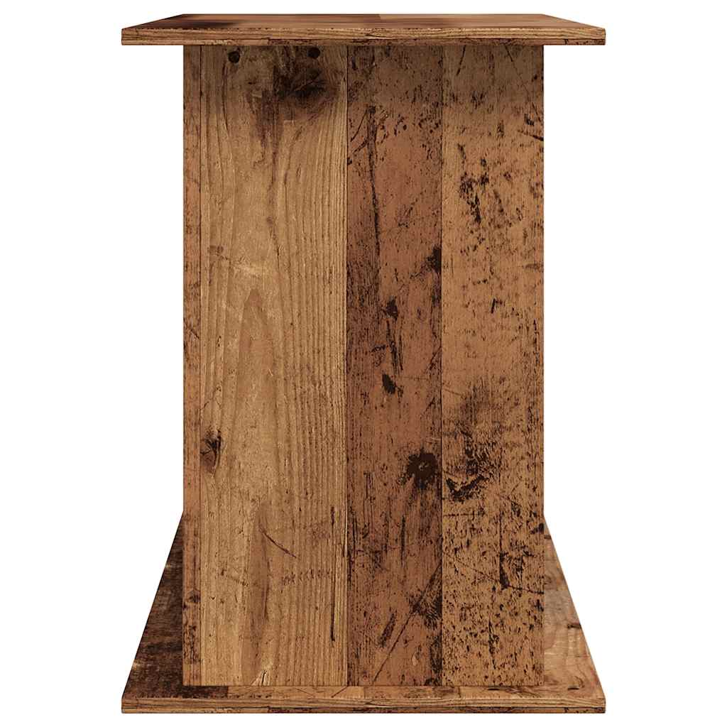 antik fa színű szerelt fa akváriumállvány 121x41x58 cm