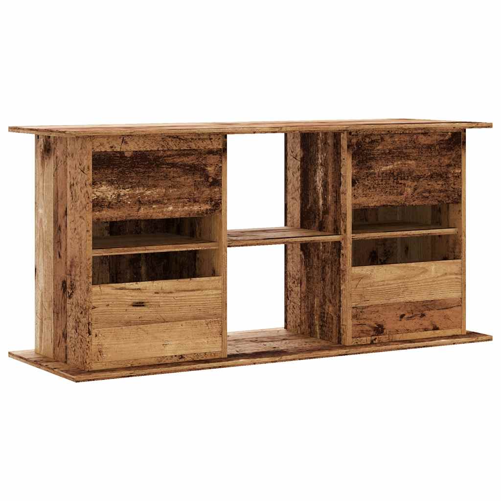 antik fa színű szerelt fa akváriumállvány 121x41x58 cm