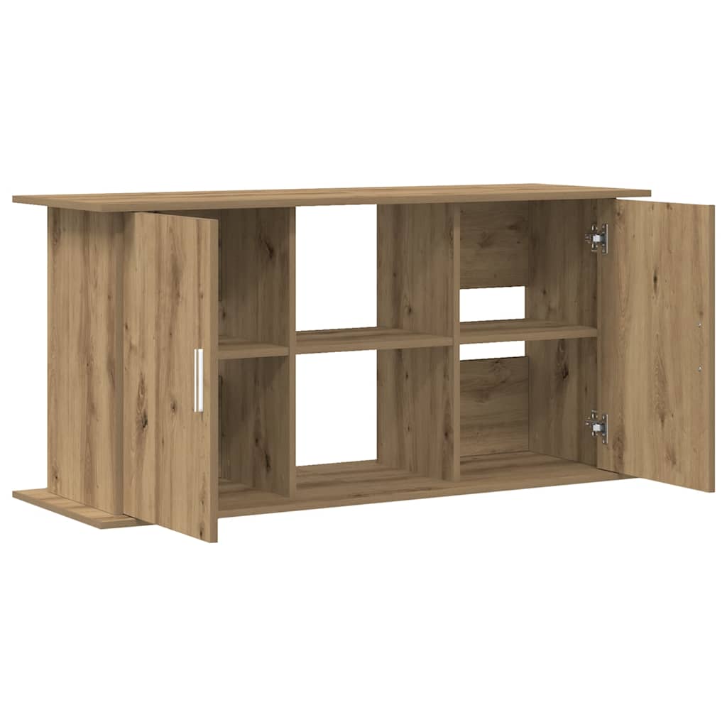 kézműves tölgyfa akváriumállvány 121 x 41 x 58 cm rétegelt fából